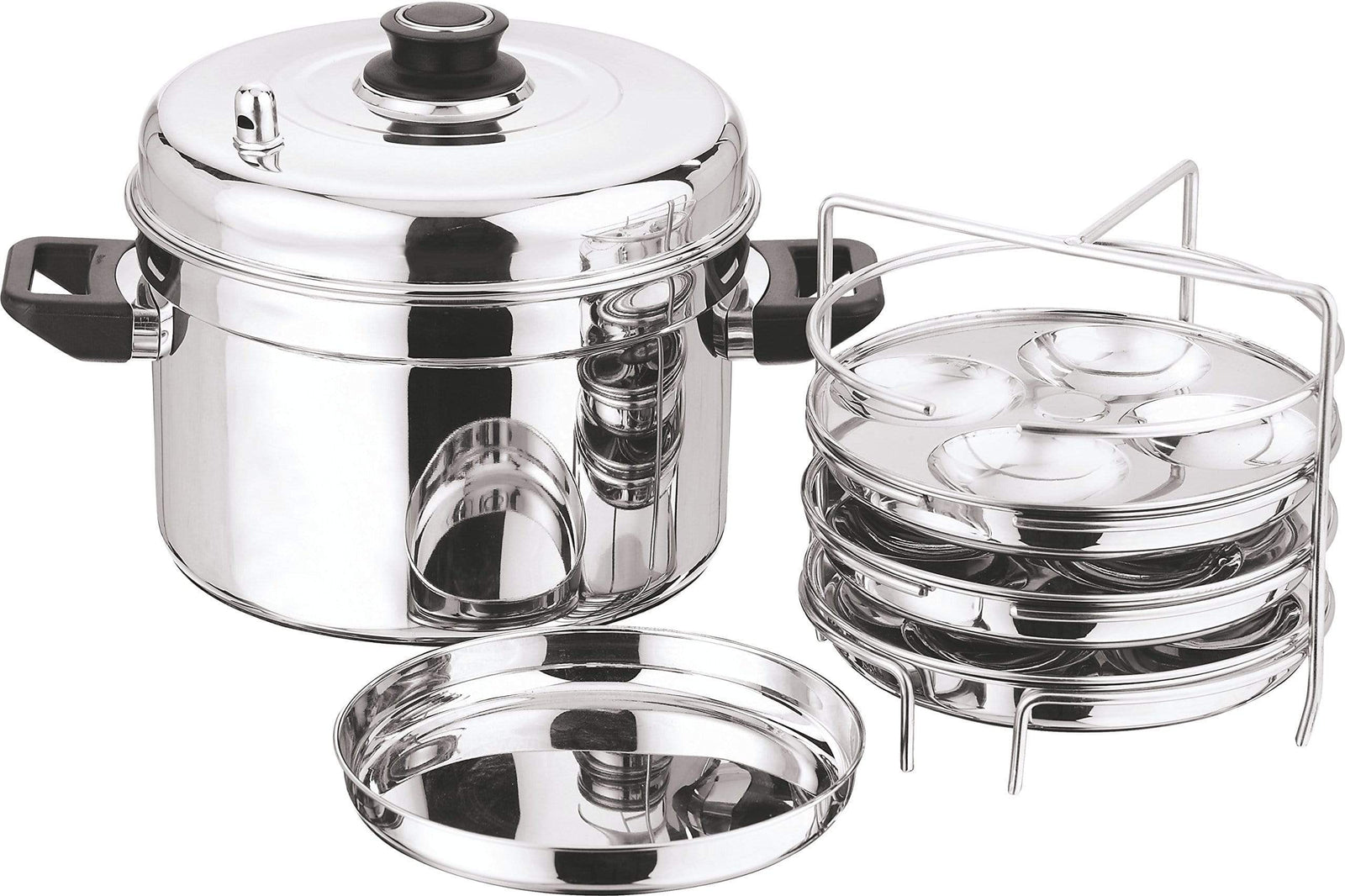 Vinod Stainless Steel Multi pot(Small) with 3pcs idli plates, 3pcs dhokla plates - KITCHEN MART