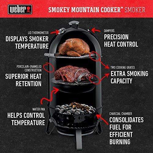 Weber Smokey Mountain Cooker Smoker 47 cm Black
