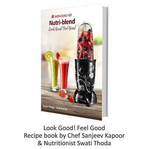 Wonderchef 400 Watt Nutri-Blend Black Recipe Book by Sanjeev Kapoor. - KITCHEN MART