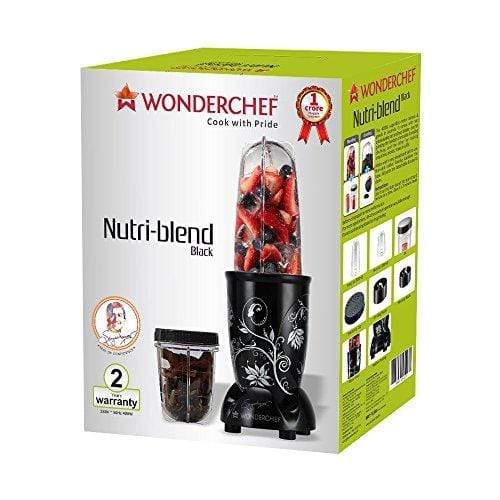 Wonderchef 400 Watt Nutri-Blend  with Free Servin Glass Set (Black) - KITCHEN MART