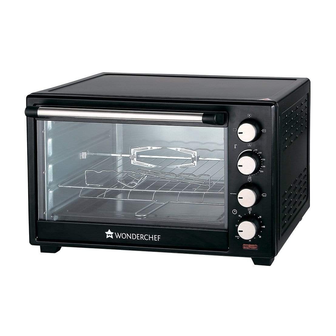 Wonderchef 63152220 28-Litre Oven Toaster Grill with Convection and Rotisserie (Black) - KITCHEN MART