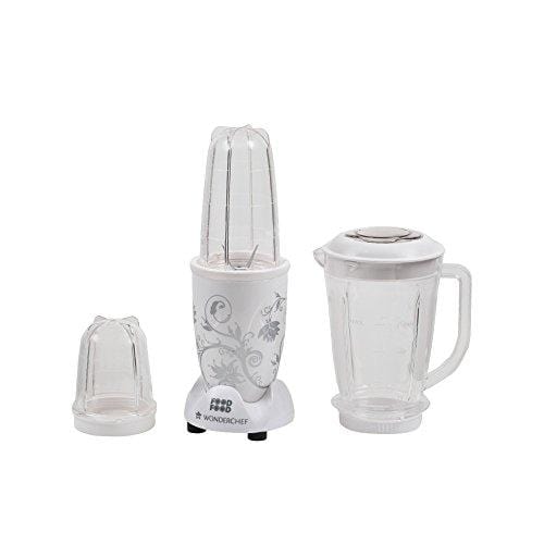 Wonderchef Nutri-Blend 400-Watt Mixer Grinder with 3 Jars (White) - KITCHEN MART
